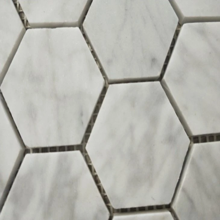 Carrara Marble Hexagon Mosaic Tiles (3) Carrara Marble Hexagon Mosaic Tiles (3)